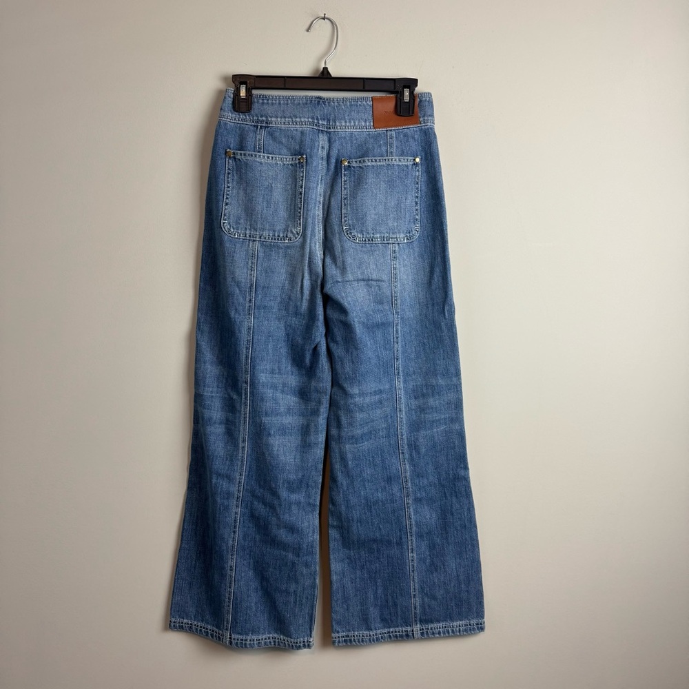 Zimmermann Juliette Wide Leg Lace Up High Waisted Jeans - Picture 6 of 10